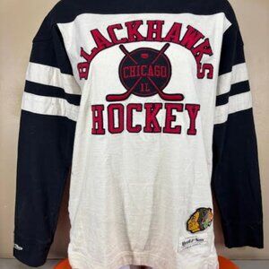 Chicago Blackhawks NHL Mitchell Ness Long Sleeve Shirt Women's Small Embroidered